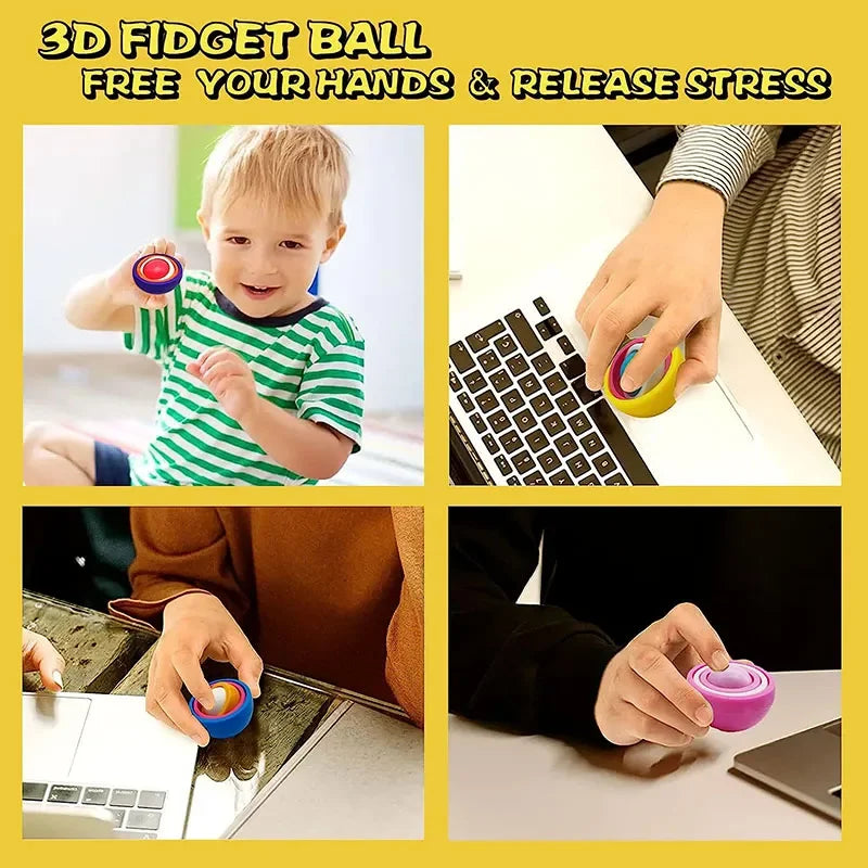 3D Rotation Fidget Gyro Spinner Toy-3