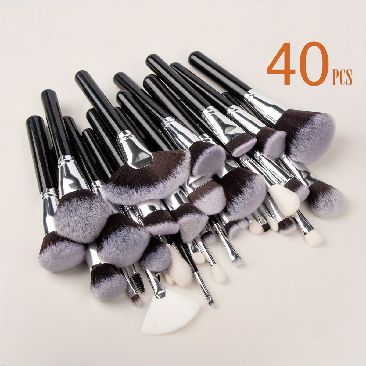 40 PCS Professional Makeup Brush Set – Face & Eye Brushes with Soft Synthetic Bristles-0