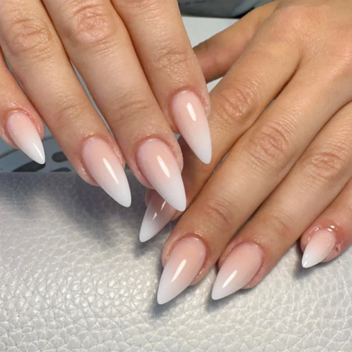 Long Almond Fake Nails-2