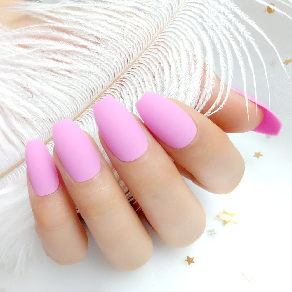 Matte Black Press On Fake Nails-10