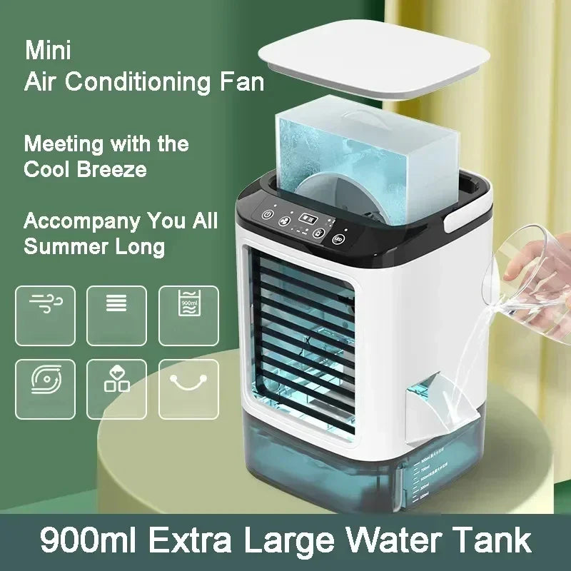 Portable Ultrasonic Air Cooler Fan with Night Light-4