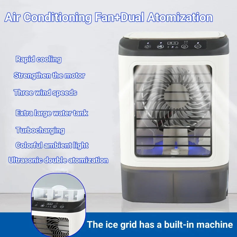 Portable Ultrasonic Air Cooler Fan with Night Light-5